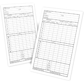 BIG TEETH 10pcs Golf Scorecard Score Sheet Tracking Record Stat Card,Double-Sided Printed Golf Shot and Stat Tracking Scorecards