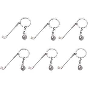 Leadigol 6 PCS Mini Golf Keychains, Cute Golf Ball Key Ring Golf Lovers Gift Backpacks Handbags Decorations for Women Men