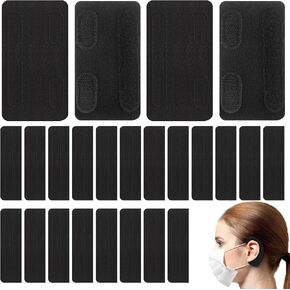 24Pcs Nasal Cannula Ear Cushions Oxygen Cannula Face Soft Cover Supplies Oxygen Accessories for Oxygen Users to Help Relieve Ear Pain and Prevent Cheek Indentation Discomfort(Black)