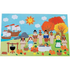Giant Thanksgiving Sticker Scene (Set of 12 with 128 Stickers per Sheet) Crafts for Kids