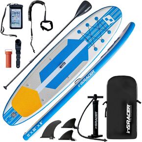 Inflatable Paddle Board 10'6"/11' ISUP for Adults with Free Premium SUP Accessories & Backpack, Non-Slip Deck. Bonus Waterproof Bag, Leash, Paddle and Hand Pump