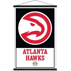 Trends International NBA Atlanta Hawks - Logo 21 Wall Poster, 22.375" x 34", Print and Black Hanger Bundle