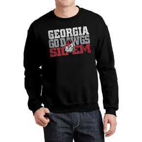 Elite Fan Shop Georgia Bulldogs Crewneck Sweatshirt Arch Black