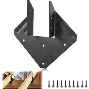 20 Pcs Black Hurricane Tie ,Thickness 2.2mm(13 Gauge) Heavy Duty Joist Hangers Fit 2X Truss to Rafter Connector for Roofing Trusses Wood Timber Connectors,Powder Coating