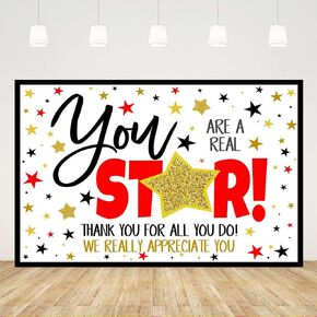 Ticuenicoa 7x5ft Thank You for All You Do Backdrop You are A Real Star We Appreciate You Photography Background Be Thankful to The Teacher Doctor Nurse Staff Employee Party Decoration Banner Supplies