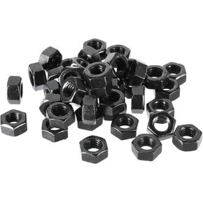 uxcell Hex Nuts, M8x1.25mm Metric Coarse Thread Hexagon Nut, Carbon Steel, Pack of 40 (Black)