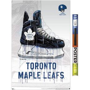 Trends International NHL Toronto Maple Leafs - Drip Skate 20 Wall Poster, 22.375" x 34", Poster & Clip Bundle