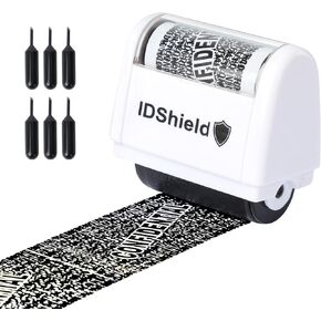 Identity Theft Protection Roller Stamp-with 6 Refills- ID Protection- ID Guard-Confidential Stamp-Anti Theft-Privacy Security Stamp, ID Blockout - IDShield-Address Blocker