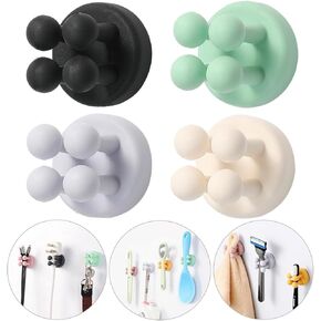 iBetterLife Self-Adhesive Shower Razor Holder - 6Pcs Wall Mounted Hooks Hanger for Clipping & Hanging Toothbrush Towel Loofah Bathroom Kitchen Home Office Dorm Room Essentials Storage Wreath Hook