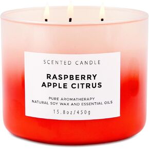 شمعة معطرة برائحة التوت والتفاح والحمضيات للمنزل - شموع معطرة منعشة بوزن 15.8 أونصة - شموع كبيرة للعلاج العطري للرجال والنساء، شموع الصويا الطبيعية المعطرة للغاية، تنظف الحروق in Kuwait