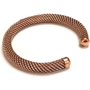 Handmade Copper Astadhatu Cuff Bangle Bracelet - 8 mm Thick - Taurus Birthstone - Virgo Astrological Sign - Root Chakra Jewelry