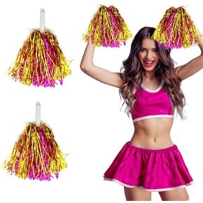 Yokawe 2 PCS Pom Poms Cheerleading Cheerleader Cheering for Team Spirit Sports Games Dance Festival for Youth Adults