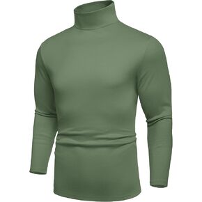 COOFANDY Men's Turtle Neck Shirts High Neck Mock Neck T Shirts Long Sleeve Slim Fit Sweater Casual Thermal Pullover