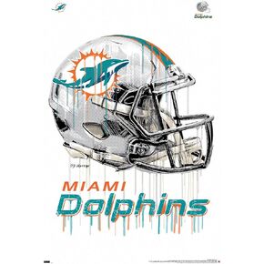 Trends International NFL Miami Dolphins - Drip Helmet 20 Wall Poster, 22.375" x 34", Premium Unframed Version