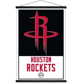 Trends International NBA Houston Rockets - Logo 21 Wall Poster, 22.375" x 34", Print and Black Hanger Bundle