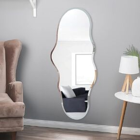 BST FURNH Small Cloud Mirror Unique 44X21 Inch Full Length Wall Mounted Mirror Tall Mirror Full Body Floor Length Mirror Dressing Body Mirror Frameless Mirror for Bedroom Bathroom Living Room