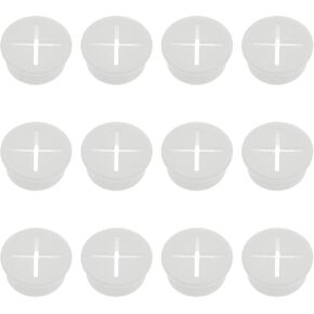 Lovelysp Flexible Silicone Cable Cord Grommet 1 Inch White Rubber Grommets for Office Home Computer Desk Cable Hole Cover-12PCS