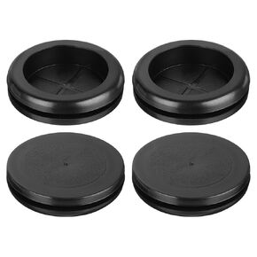 uxcell 6Pcs Rubber Grommets 1-6/8" (45mm) Drill Hole, 1-2/4" (38mm) ID Double Sided Hole Plugs Ring Gasket for Firewall Cable Wire Protecting, Black