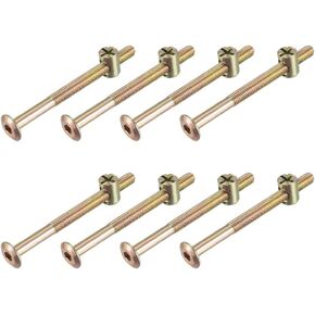 uxcell M6x75mm Furniture Bolt Nut Set Hex Socket Screw 52mm Thread Length with Barrel Nuts for Beds Headboards Chairs 8 Sets