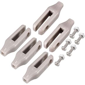 uxcell 5PCS Gray Nylon Clevis M2 23mm Length 23mm x 6mm x 7.5mm w Nuts Screws