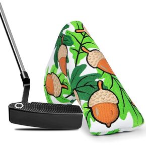 Golf Putter Covers Pine Cone Golf Mallet Putter Headcover Blade Putter Covers Leather Golf Headcover with Magnetic Golf Club Covers for All Brand
