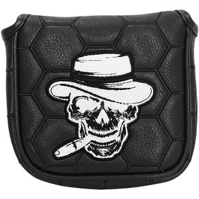Golf Club Covers Mallet Putter Cover Magnetic Headcover Leather Magnetic Closure for Scotty Cameron Odyssey Taylormade Ping Golf Gift for Men Women Golfer