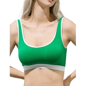 SIXIM Seamless Womens U Back Sports Bra - Scoop Neck Low Impact Wireless Sports Bra Yoga Cami Padded Workout Bra