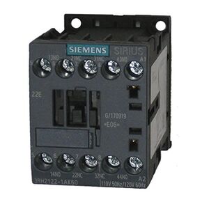 Siemens 3RH2122-1AK60 4 Pole 10 AMP Control Relay with 2 N.O. and 2 N.C. Contacts and a 120 Volt AC Coil