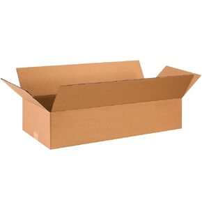 BOX USA 28x12x6 Flat Corrugated Boxes, Flat, 28L x 12W x 6H, Pack of 25 | Shipping, Packaging, Moving, Storage Box for Home or Business, Strong Wholesale Bulk Boxes