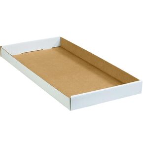 Boxes Fast BF24122CTW Corrugated Cardboard Trays, 24" x 12" x 1 3/4", White (Pack of 50)
