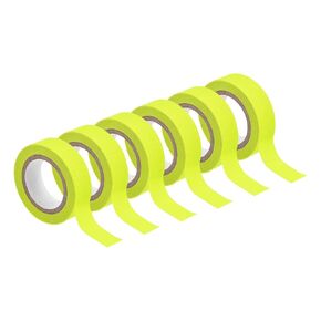 uxcell 6Rolls Neon Gaffers Cloth Tape, 0.6 inch x 16.5 ft Glow in The Dark Tape Fluorescent Adhesive Black Light Tape for Party Home Decoration, Yellow