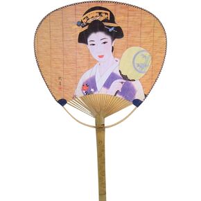 Japanese Geisha Design Paper Hand Fan with Handles, 15 Inches in Saudi Arabia