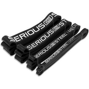 Serious Steel Fitness Non Latex (Latex Free Resistance Bands) Resistance Bands Exercise Bands | Use for Pull-Ups, at Home Workouts, Strength Training and Resistance Training(41" Sets)