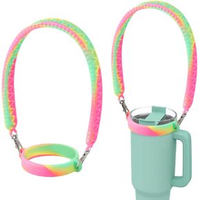 Nuovoware Water Bottle Handle Fit 8-40 oz Bottle, Silicone Water Bottle Handle Strap, Elastic Water Bottle Straps for Carrying, Water Bottle Accessories for Walking, Hiking, Traveling
