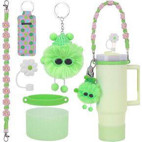6PCS Use for Stanley Cup Tumbler Accessories 40oz 30oz,Compatible with Stanley Cup Tumbler Water Bottle Handle Sling Strap for Carrying (pink)