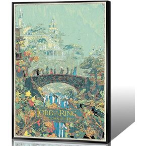 LXRTMDY Lord of The Ring Poster Vintage Green Illustratio Canvas Wall Art Retro Movie Posters for Room Decor Aesthetic Middle Earth Wall Decor Paintings Dorm Teen Gifts 12X18inch Unframed