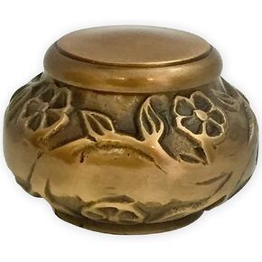 Florence Antiqued Brass Keepsake Urn for Ashes - Small Size - NOT Intended for Full Cremation Ash Quantity