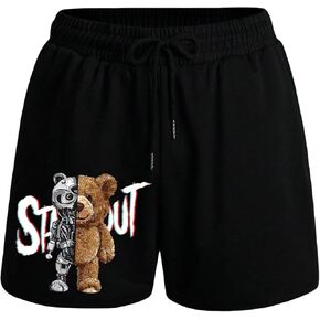 SweatyRocks Men's Letter Graphic Shorts Drawstring Elastic Waist Summer Track Shorts