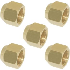 Hooshing 5PCS Brass Flare Tube Fitting 3/8" OD Tube SAE 45 Degree Hex Flare Cap Female Seal Plug Fittings
