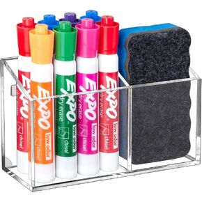 BEYGORM Magnetic Dry Erase Marker Holder for Whiteboard,Non-slip Acrylic Magnet Pen Holder for Fridge Refrigerator,Locker Organizer for Work,Locker Accessories,Pencil Cup for Desk,Marker Organizer