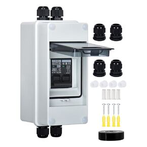 DIHOOL Solar Panel 50 Amp Disconnect Box, DC Circuit Breaker Panels, 50A Small Breaker Box