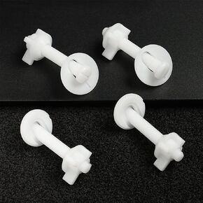 Toilet Seat Parts, 4 Set Replacement Toilet Seat Hinge Bolt Screws with Nuts and 1.1 inch Washers Fixing The Top Toilet Seat Toilet Seat Repairing Parts Set
