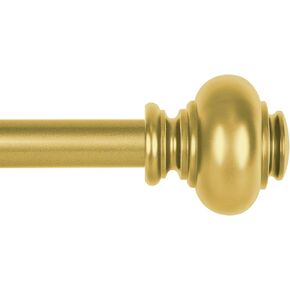 Curtain Rods for Windows 38 to 112 Inch, 1 Inch Diameter Modern Adjustable Decorative Drapery Rods, Window Curtain Rod with Classic Finials, Gold Finishing, Size:36"-120"
