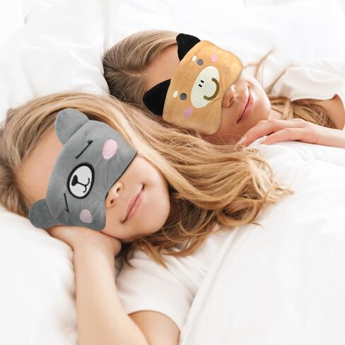 4 Pieces Plush Sleeping Eye Masks for Sleep Cute Animal Eye Mask Bulk Comfortable Sleep Eye Cover Sleep Mask for Kids Women Men Soft Furry Eye Blindfold for Travel Nap Sleepover Party Supplies in Saudi Arabia