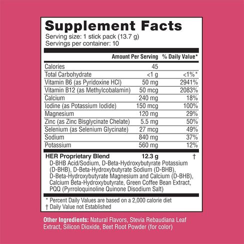 مزيج مشروب الصيام المتقطع من الكيتونات الحقيقية للنساء مسحوق الكيتونات الخارجية BHB مع إلكتروليتات الصيام ومستخلص حبوب القهوة الخضراء لتركيز الطاقة والتوازن الهرموني (البطيخ) - 30 قيراط in Kuwait