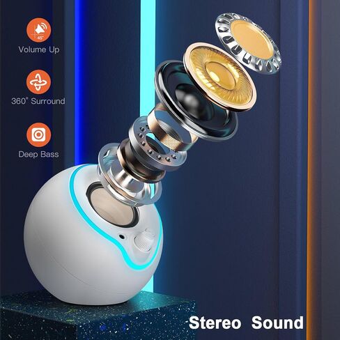 مكبرات صوت للكمبيوتر USB من LNEURE، مكبرات صوت للكمبيوتر المحمول، تشغيل بالقابس، صوت عالٍ وواضح، سهولة الوصول إلى مستوى الصوت، مع محول من النوع C، أضواء ملونة، لسطح المكتب والكمبيوتر الشخصي والكمبيوتر المحمول والهاتف in Saudi Arabia