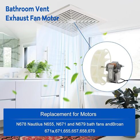 SL660 الحمام تنفيس حمام مروحة المحرك عدة استبدال صالح لإخوانه نو نغمة 655 679 657 658 محرك مروحة العادم 70cfm 1.4 أمبير 3000RP 120V CCW in Kuwait