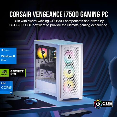 Corsair Vengeance i7500 Series Gaming PC - Liquid Cooled Intel Core i9 14900KF CPU - NVIDIA GeForce RTX 4090 GPU - 64GB Vengeance RGB DDR5 Memory - 2TB M.2 SSD - Black in Saudi Arabia
