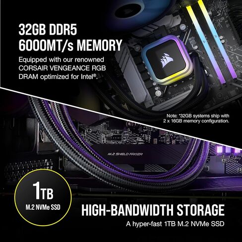 Corsair Vengeance i7500 Series Gaming PC - Liquid Cooled Intel Core i9 14900KF CPU - NVIDIA GeForce RTX 4090 GPU - 64GB Vengeance RGB DDR5 Memory - 2TB M.2 SSD - Black in Saudi Arabia