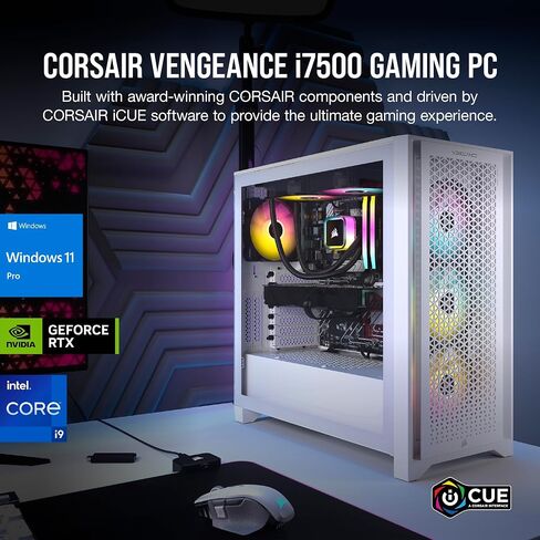 Corsair Vengeance i7500 Series Gaming PC - Liquid Cooled Intel Core i9 14900KF CPU - NVIDIA GeForce RTX 4090 GPU - 64GB Vengeance RGB DDR5 Memory - 2TB M.2 SSD - Black in Saudi Arabia